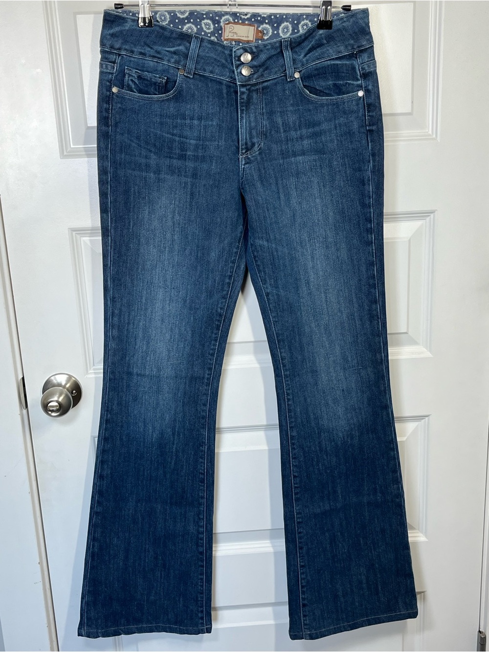 PAIGE Low Rise Bootcut Flare Jeans 30 Y2K Western Embroidered
